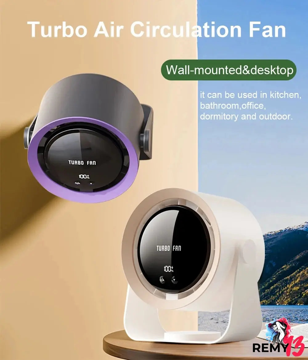 Electric Turbo Fan 4000Mah Wireless Cool Air Circulator Fan USB Rechargeable Desktop Wall Ceiling Fan Cool Air Ventilator Remy13
