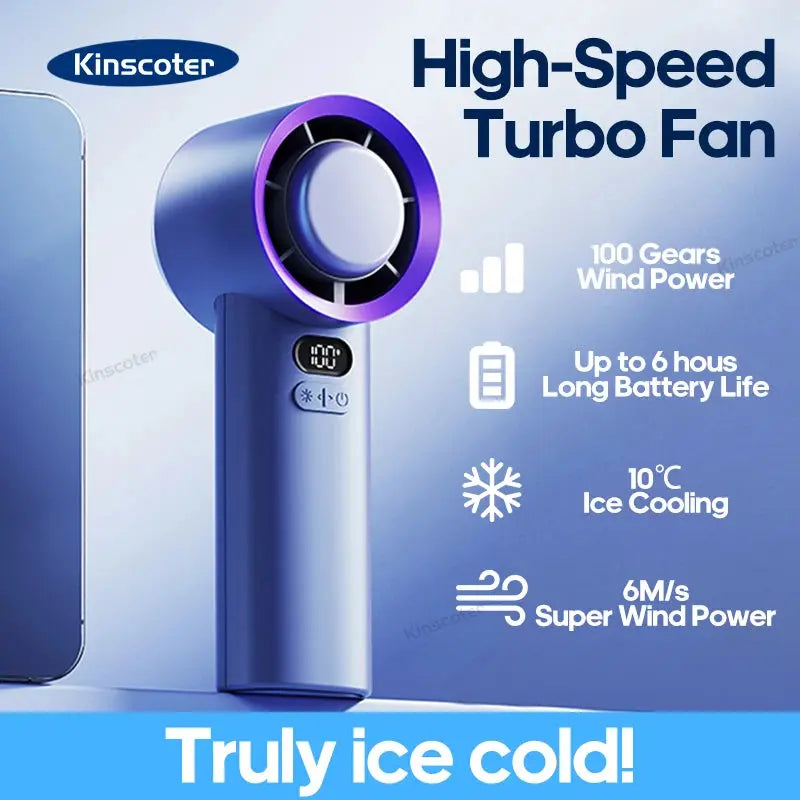 KINSCOTER Portable Handheld Turbo Fan 100 Wind Speeds Adjustable Mini Personal Fan Battery Operated Electric Eyelash Fan Remy13