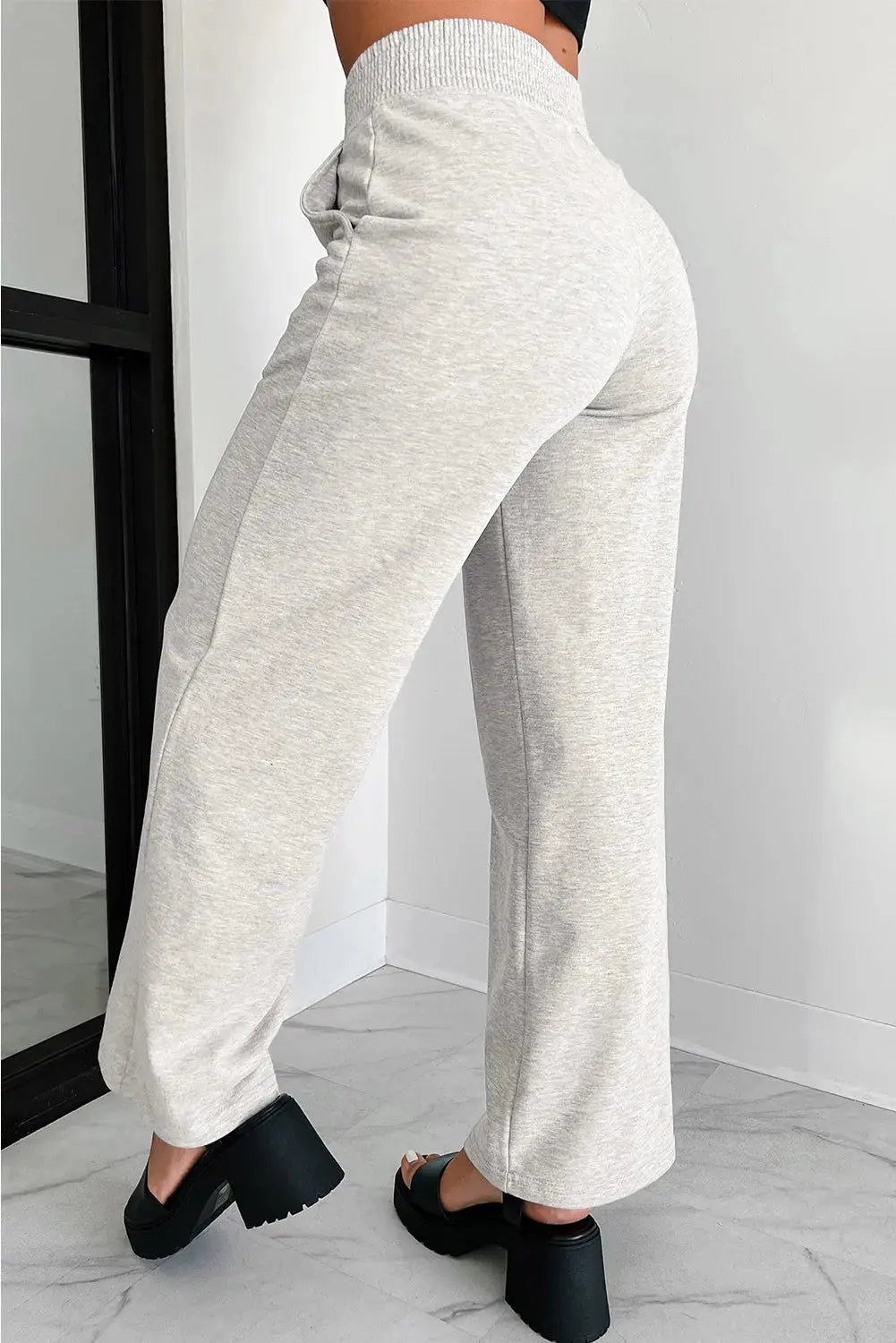 Elastic Waist Active Pants with Pockets Trendsi