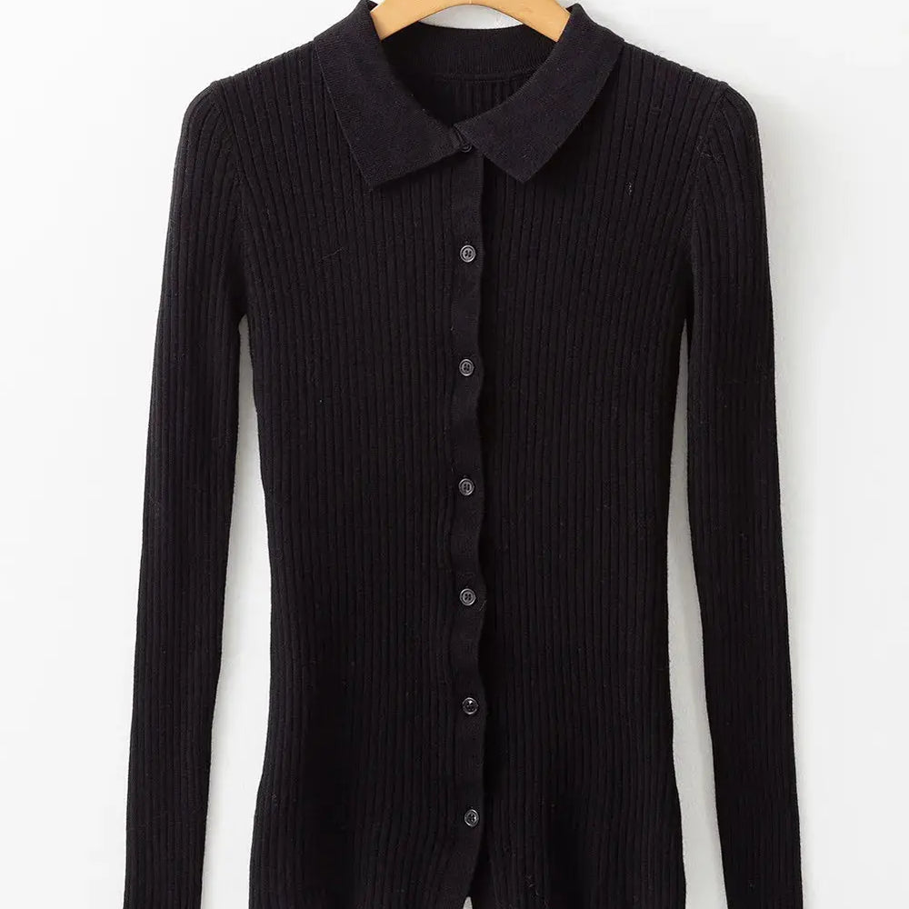 
                      
                        Button Up Collared Neck Cardigan Trendsi
                      
                    