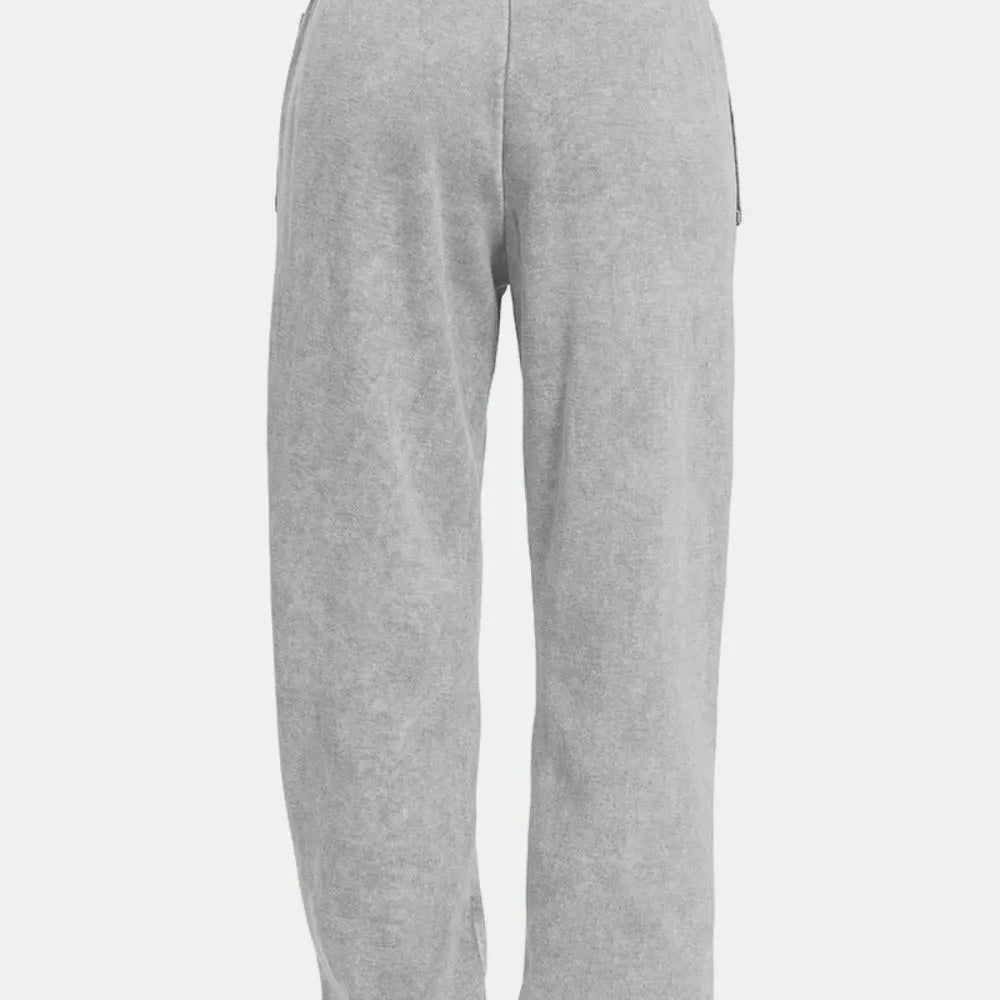 Zenana Full Size Acid Wash Fleece Drawstring Sweatpants with Pockets Trendsi